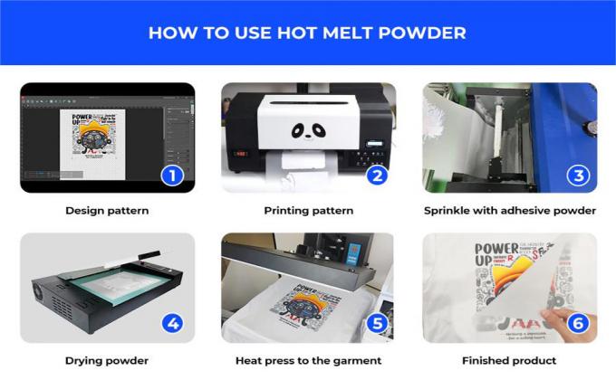 PET DTF phim bột chuyển đổi trắng PU bột cho Epson I3200 XP600 8550 8500 0