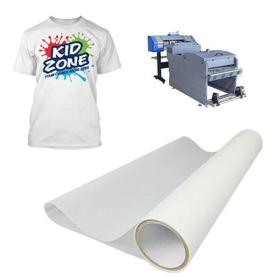 75mic mat màu trắng in ấn DTF phim thú cưng Hot peel 30cm 60cm trực tiếp đến phim để in quần áo