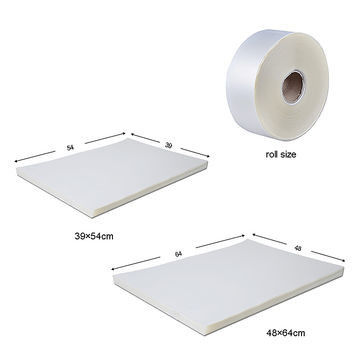 Bộ phim in Offset không dính nóng 50 * 70cm 75mic Bộ phim in trong suốt