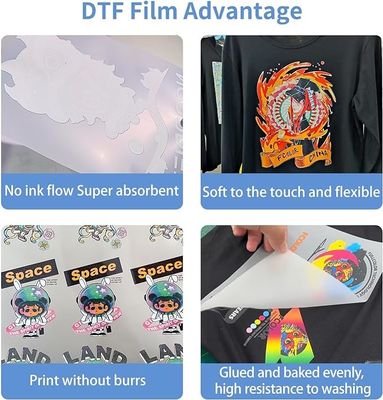 30cm Cold Peel DTF Transfer Film Sheets Double Side Direct To Film T-Shirt in