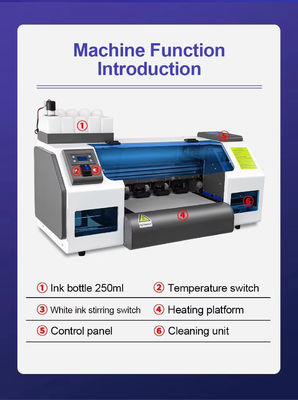 6Pass 4m / h DTF máy in với máy xay bột và phần mềm 6.1 Maintop