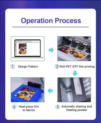 6Pass 4m / h DTF máy in với máy xay bột và phần mềm 6.1 Maintop