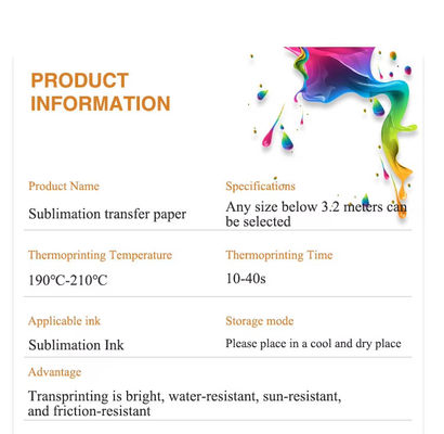 Giấy sublimation kích thước A4 cho quần áo trắng 100gsm giấy chuyển trong cuộn cho in sublimation