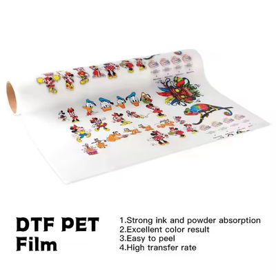 DTF Transfer Film 30CM x 100M 75U tương thích với CMYK + Mực trắng để in quần áo